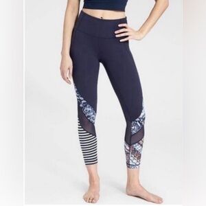 Athleta Navy and Patterned Leggings